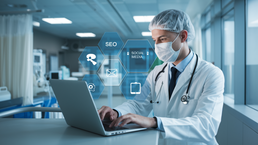 Doctor using digital marketing to connect with patients | Digital Marketing for Doctors in India